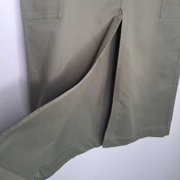 Ann Taylor LOFT Military Green Cargo Skirt Women's Size 10 Open Front - Picture 9 of 16